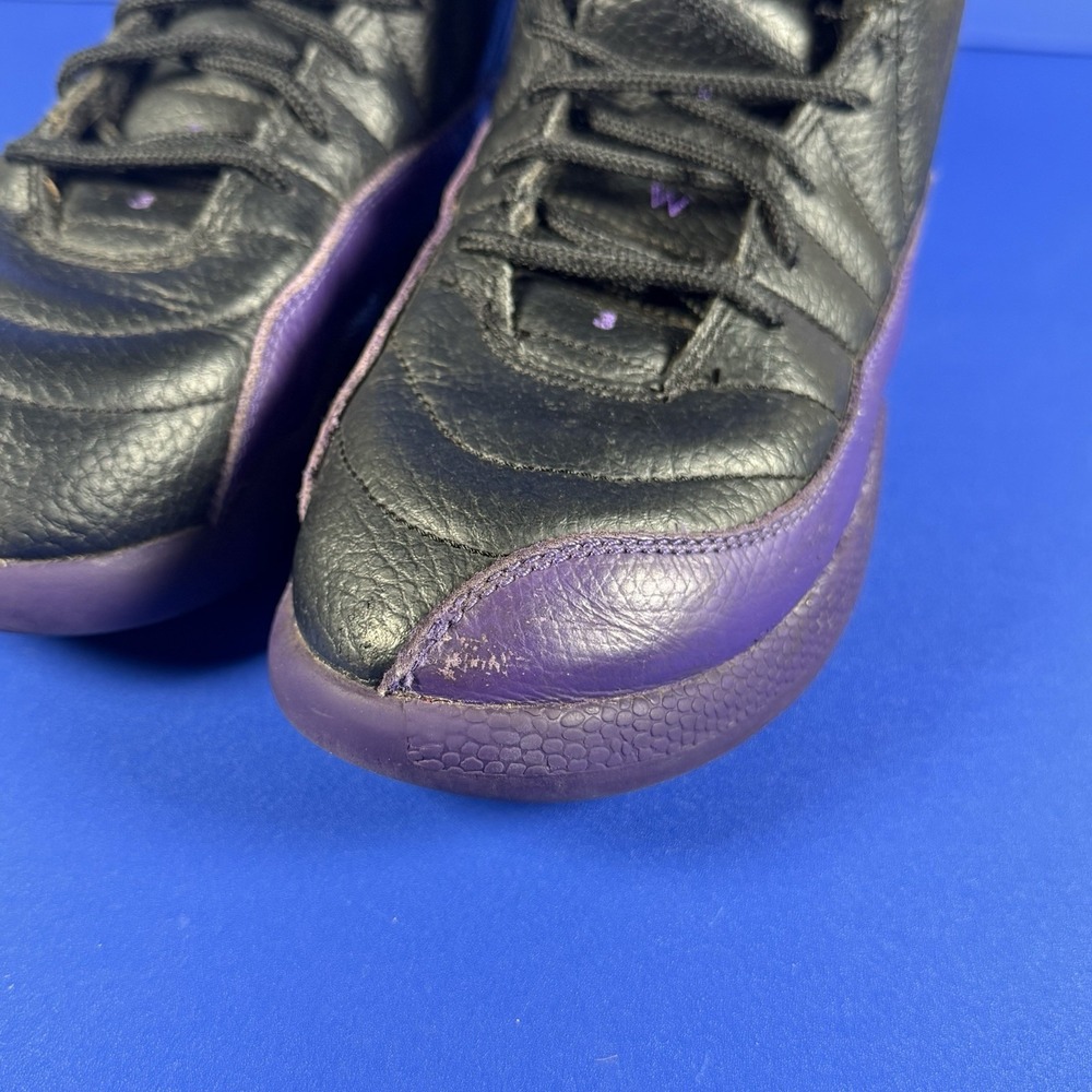 Nike Air Jordan 12 Retro Shoes Youth 2.5Y Black Purple Basketball Sneakers‎ Lace - Picture 3 of 12